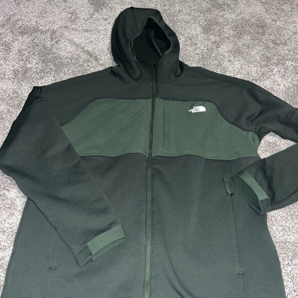 The North Face Hoodie Mens Large Green Outdoors Zip Up Jacket, Polartec, - Picture 1 of 3